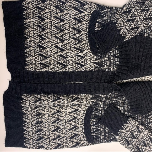 Cynthia Rowley Wool Alpaca south West Santa Fe fire black white cardigan sweater - Picture 5 of 10